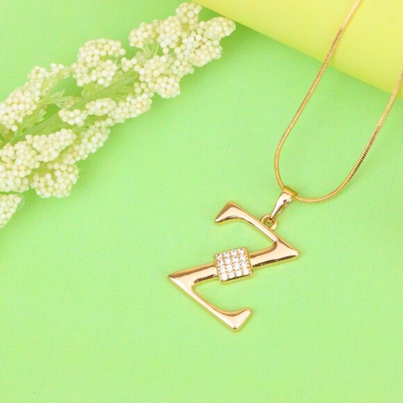 "Rose Gold Z Initial Pendant with CZ Accents Stylish Jewelry, XPPT1437 - Picture 10 of 10